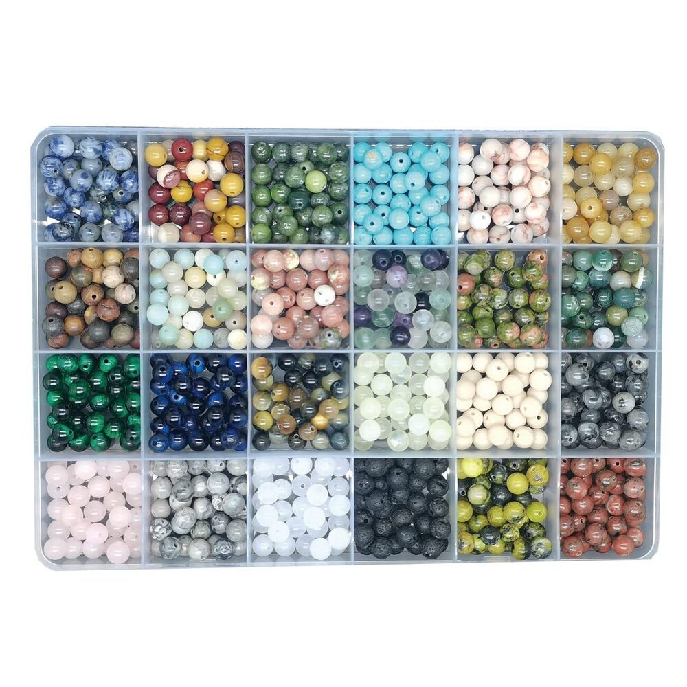 2775 720pcs 6mm Natural Round Stone Beads Gemstone Beading Hole Size 1mm
